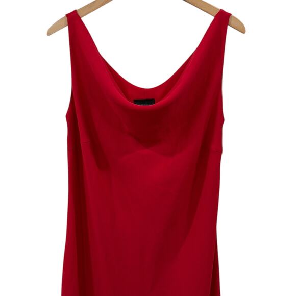 Vintage Express Cowl Draped Neckline Fringe Hem Midi Gown - Picture 2 of 9